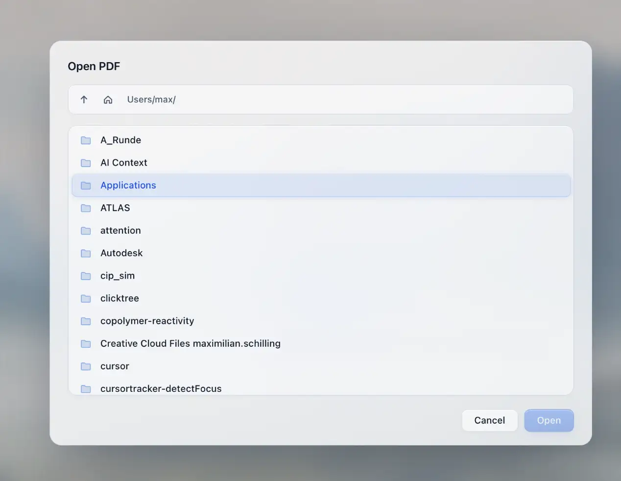 File picker, called with one line of code