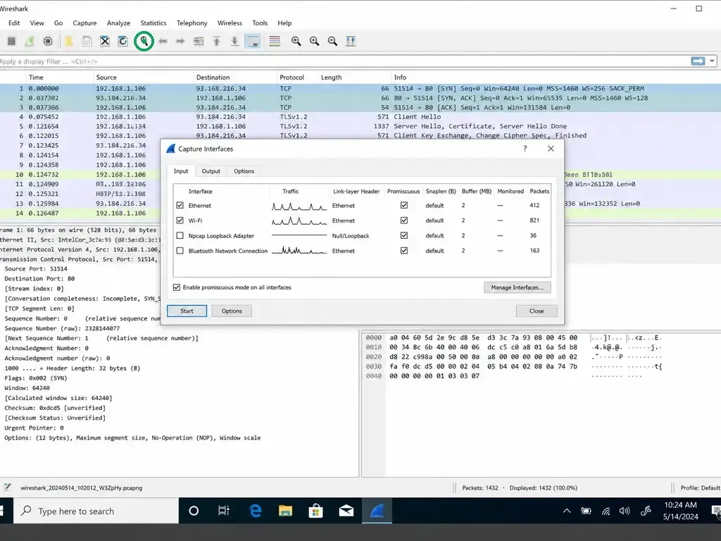 Pointerbench-Pro Wireshark packet search icon