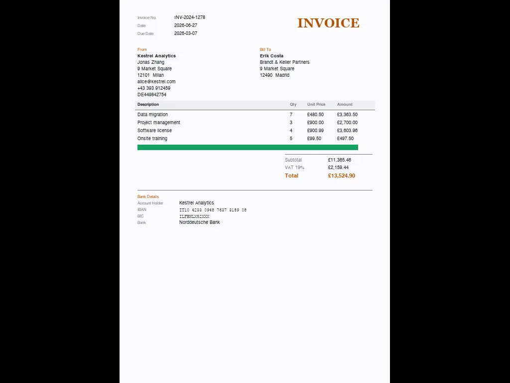 Pointerbench-Text invoice line item bounding box
